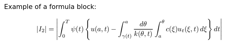 Rendering of the formula block example.